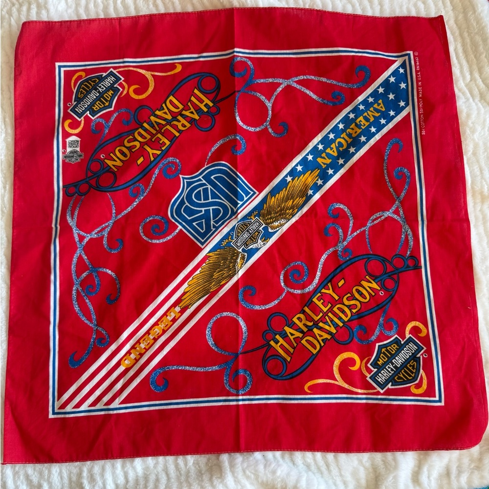 Vintage  Harley-Davidson Red Bandana